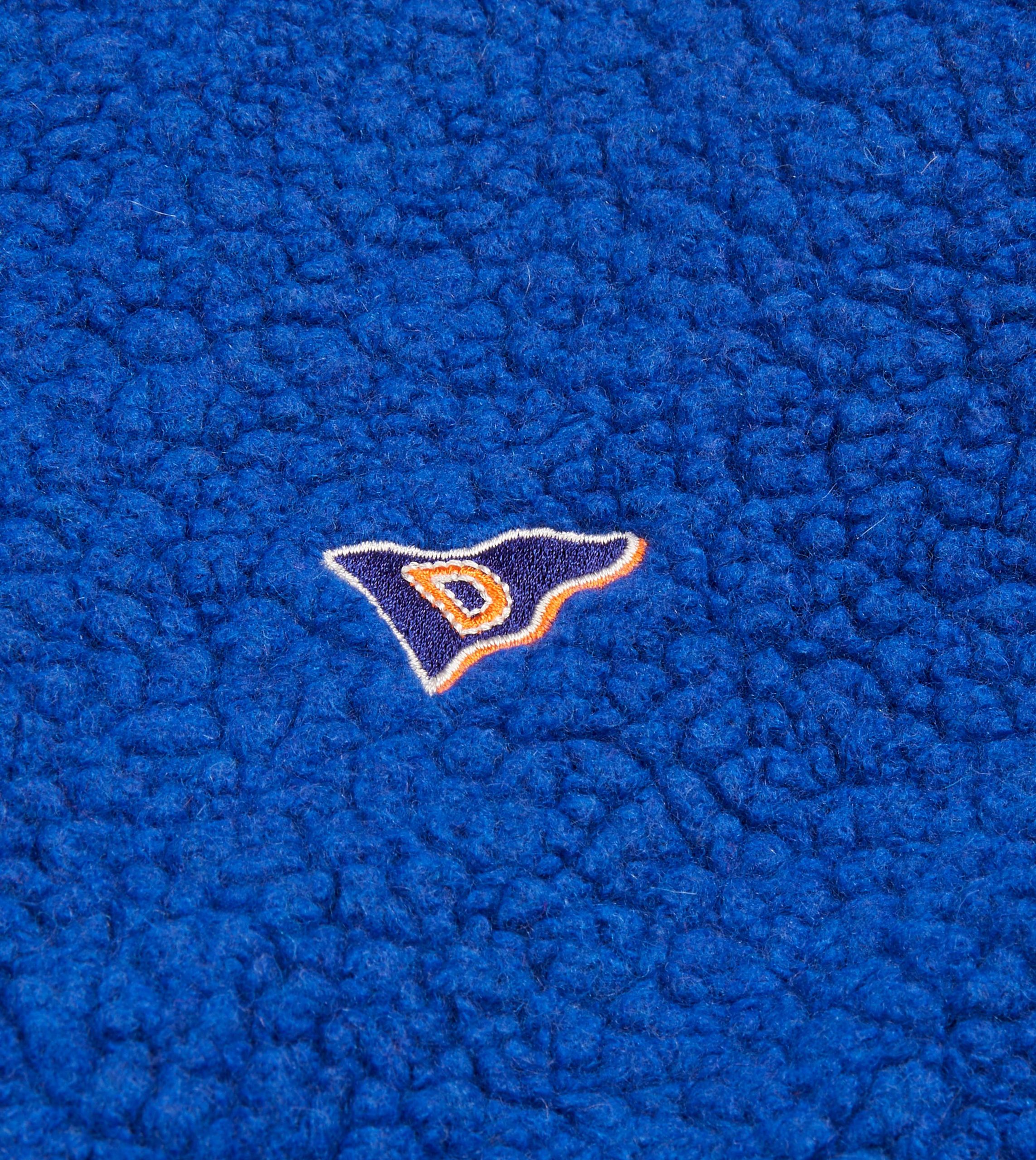 Blue Boucle Wool Zip Fleece Jacket - Image 4