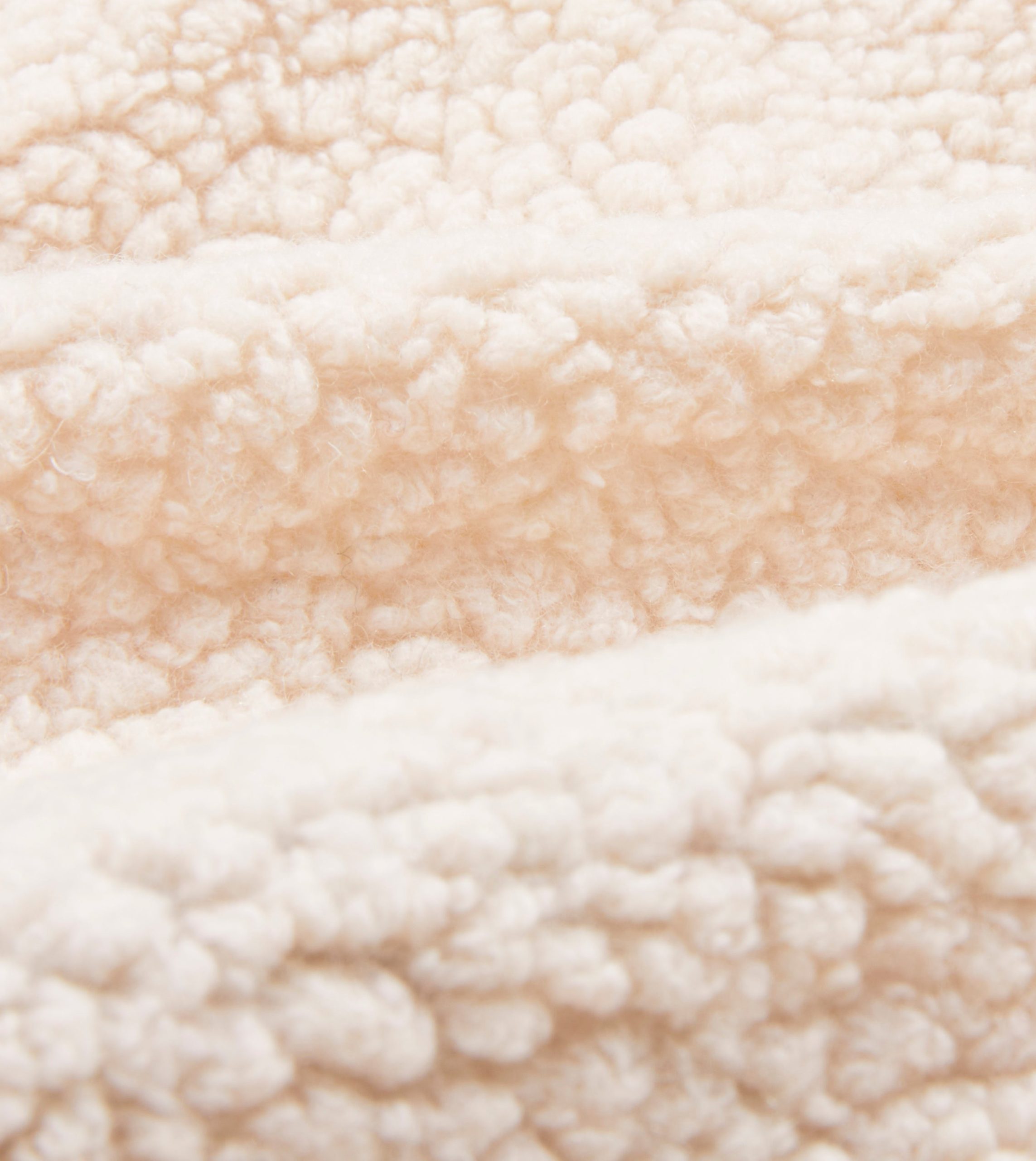 Ecru Boucle Wool Zip Fleece Jacket - Image 2