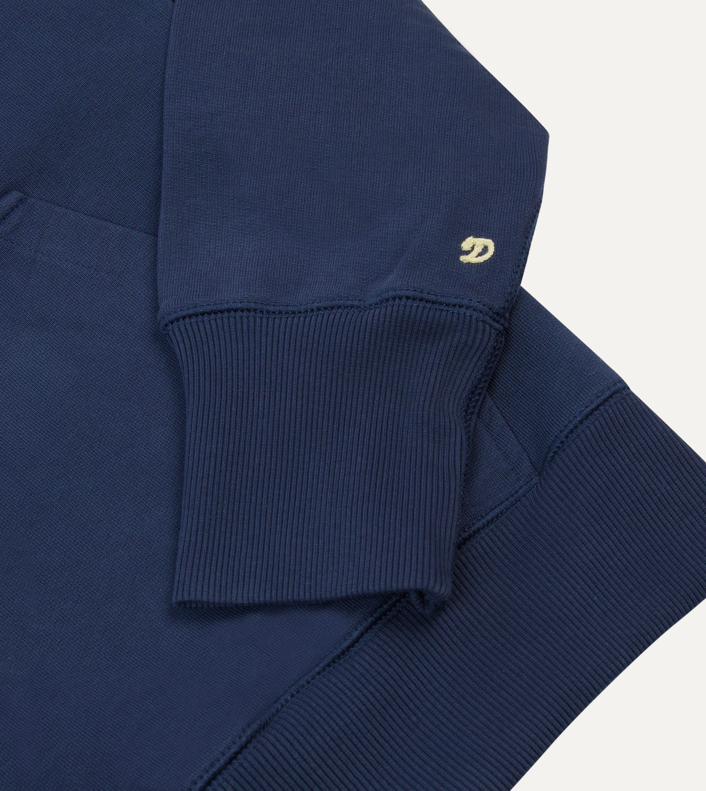 Navy Cotton Quarter Zip Sweatshirt - Image 4