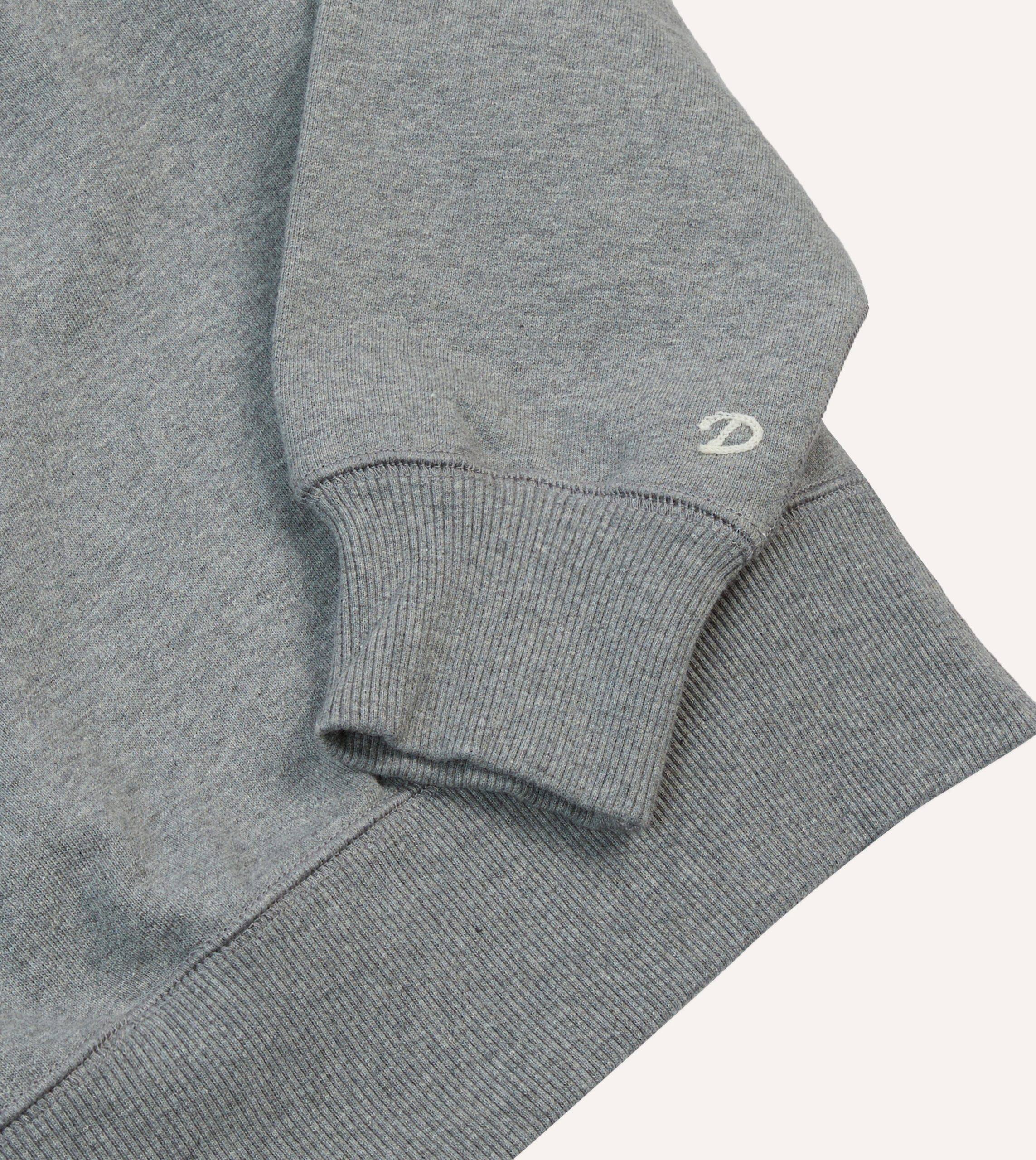 Grey Cotton Quarter Zip Collared Sweatshirt - Image 5