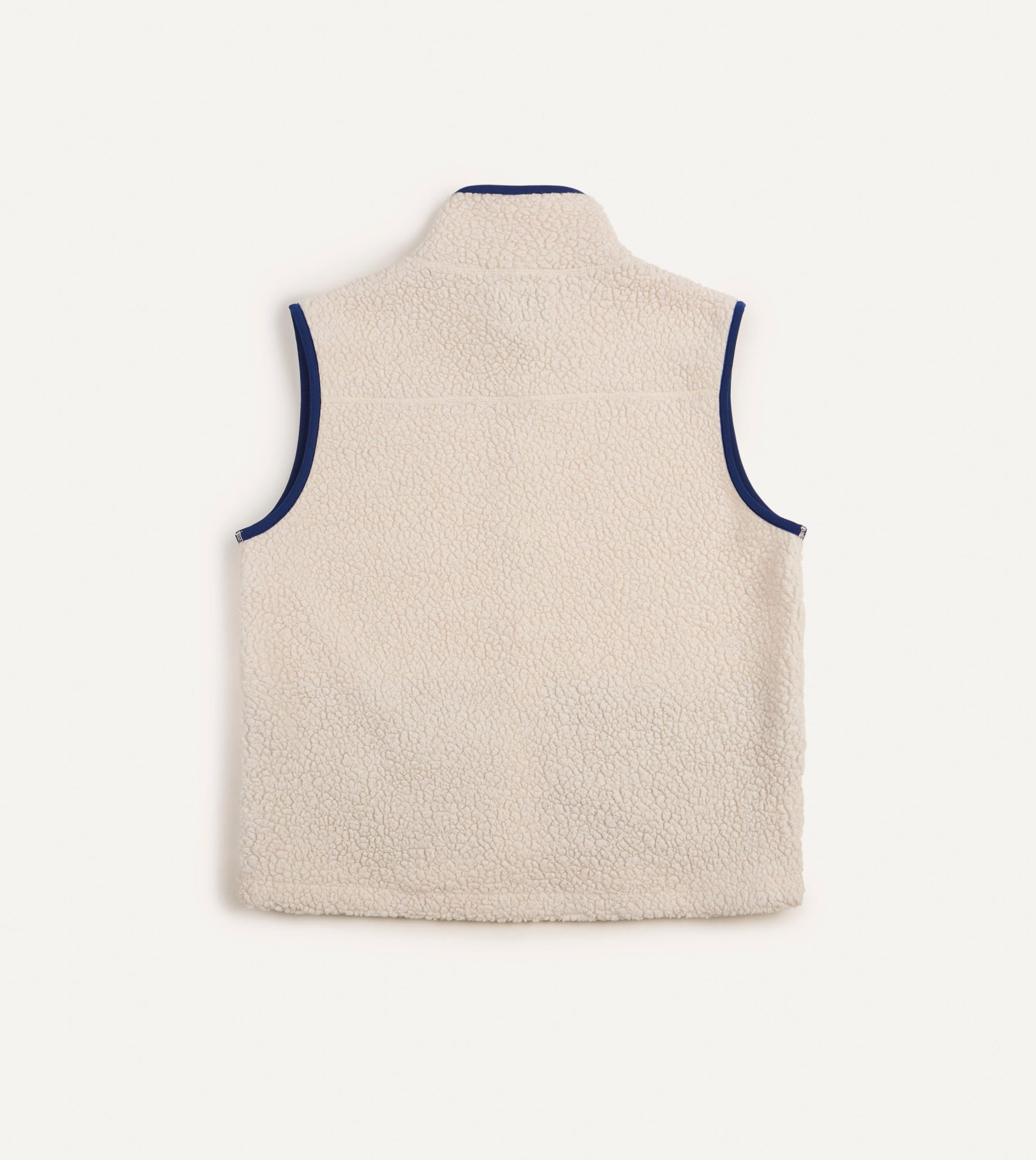 Ecru Boucle Wool Zip Fleece Vest - Image 6