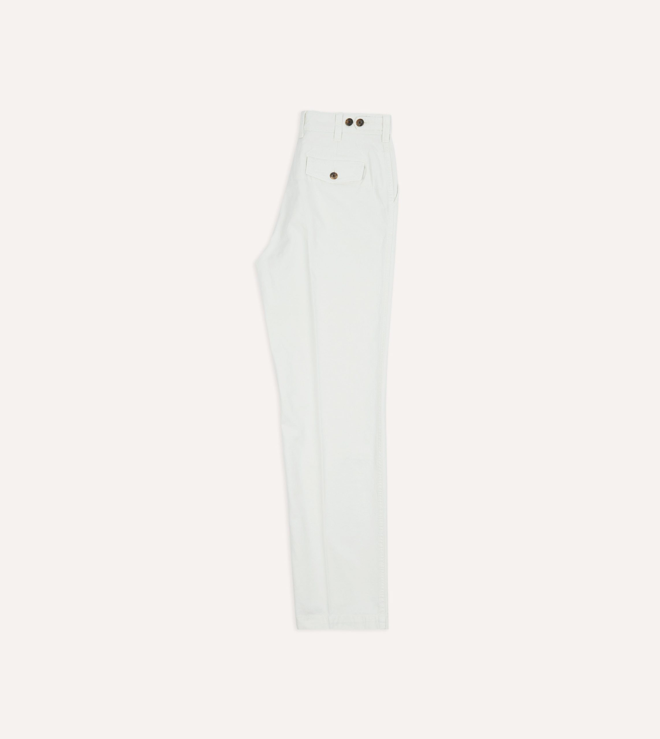 Ecru Cotton Flat Front Chino - Image 6