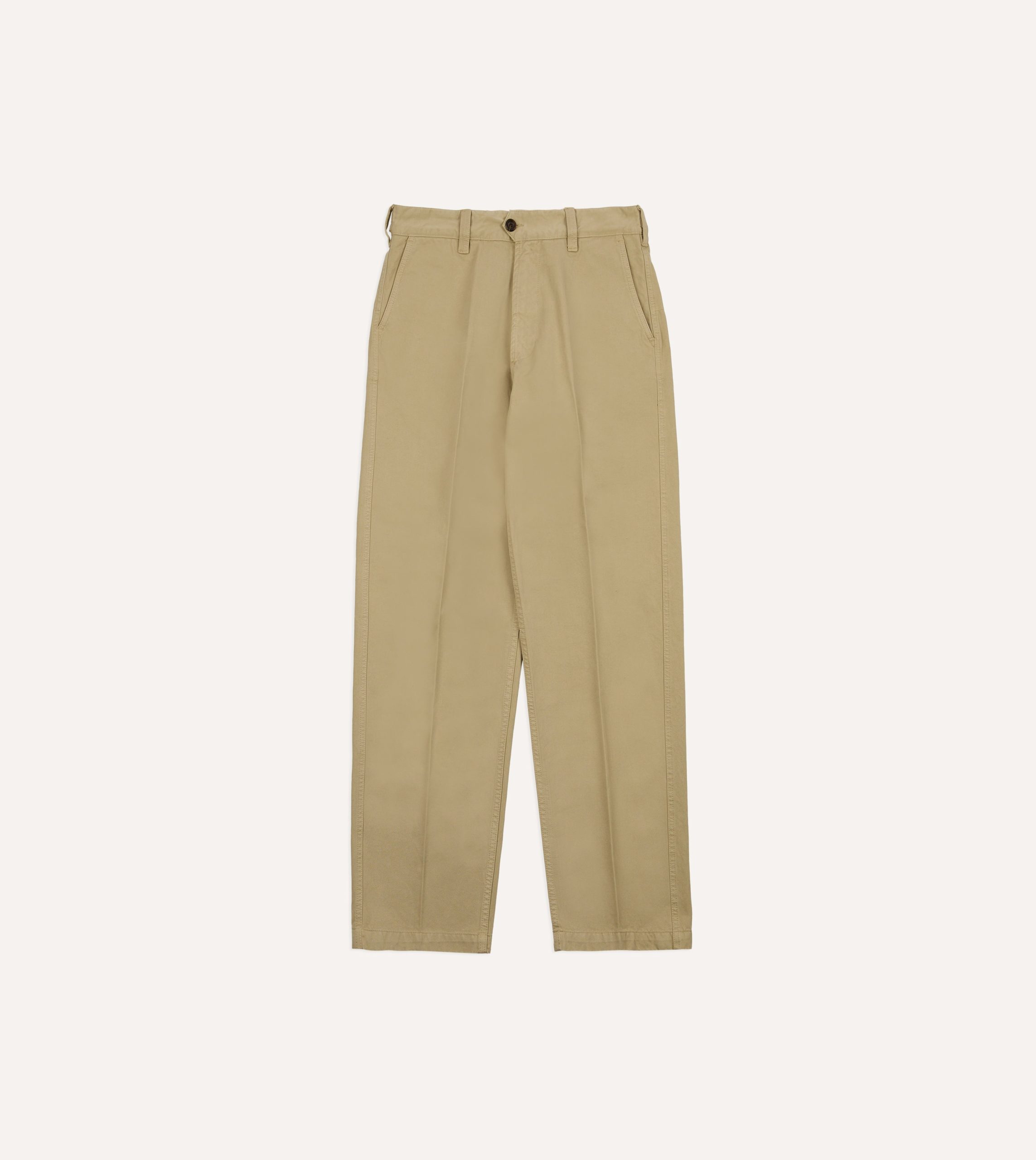 Sand Textured Cotton Flat Front Chino - Image 3