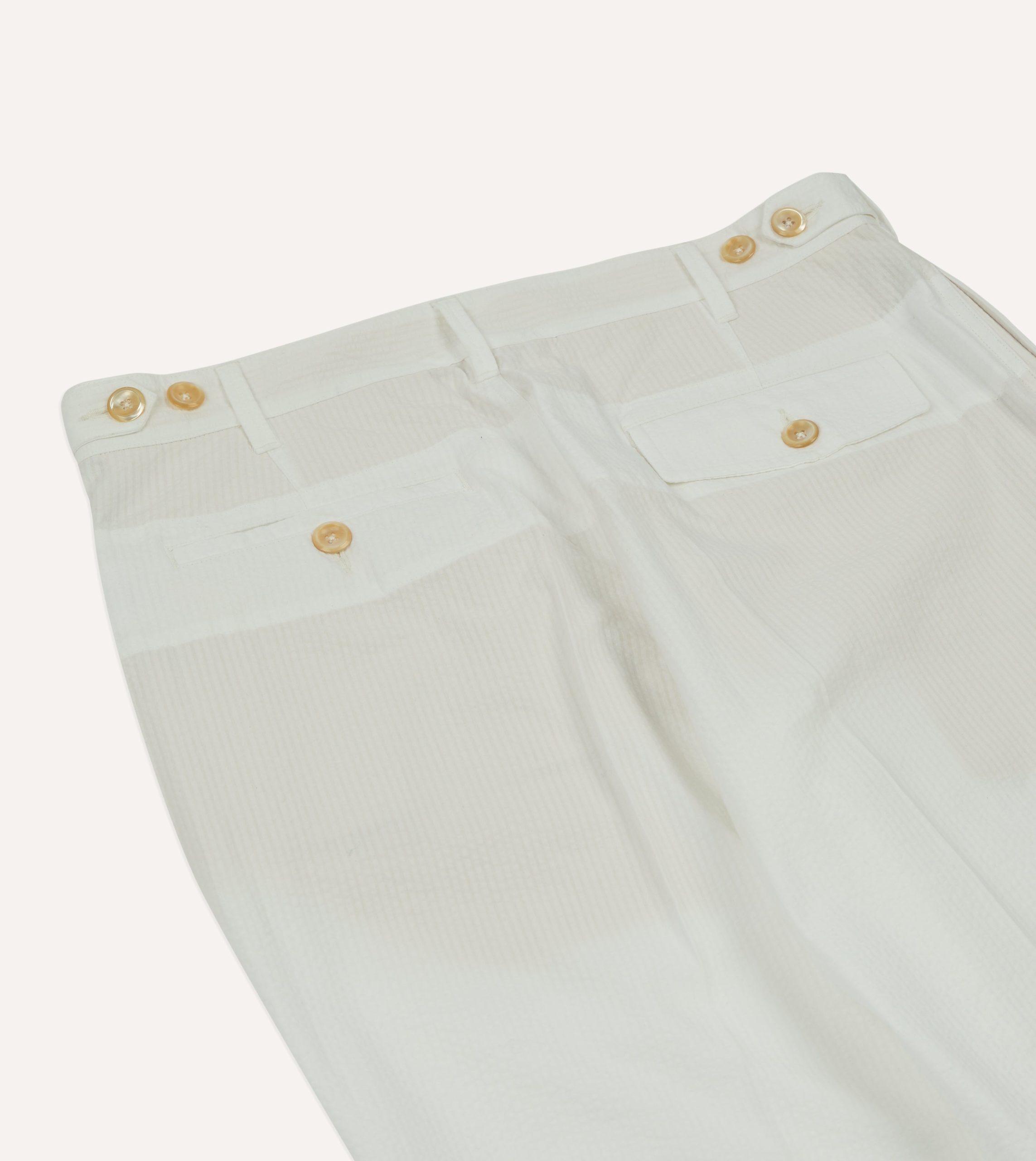 Michael McGregor for Drake's White Seersucker Games Trousers - Image 5