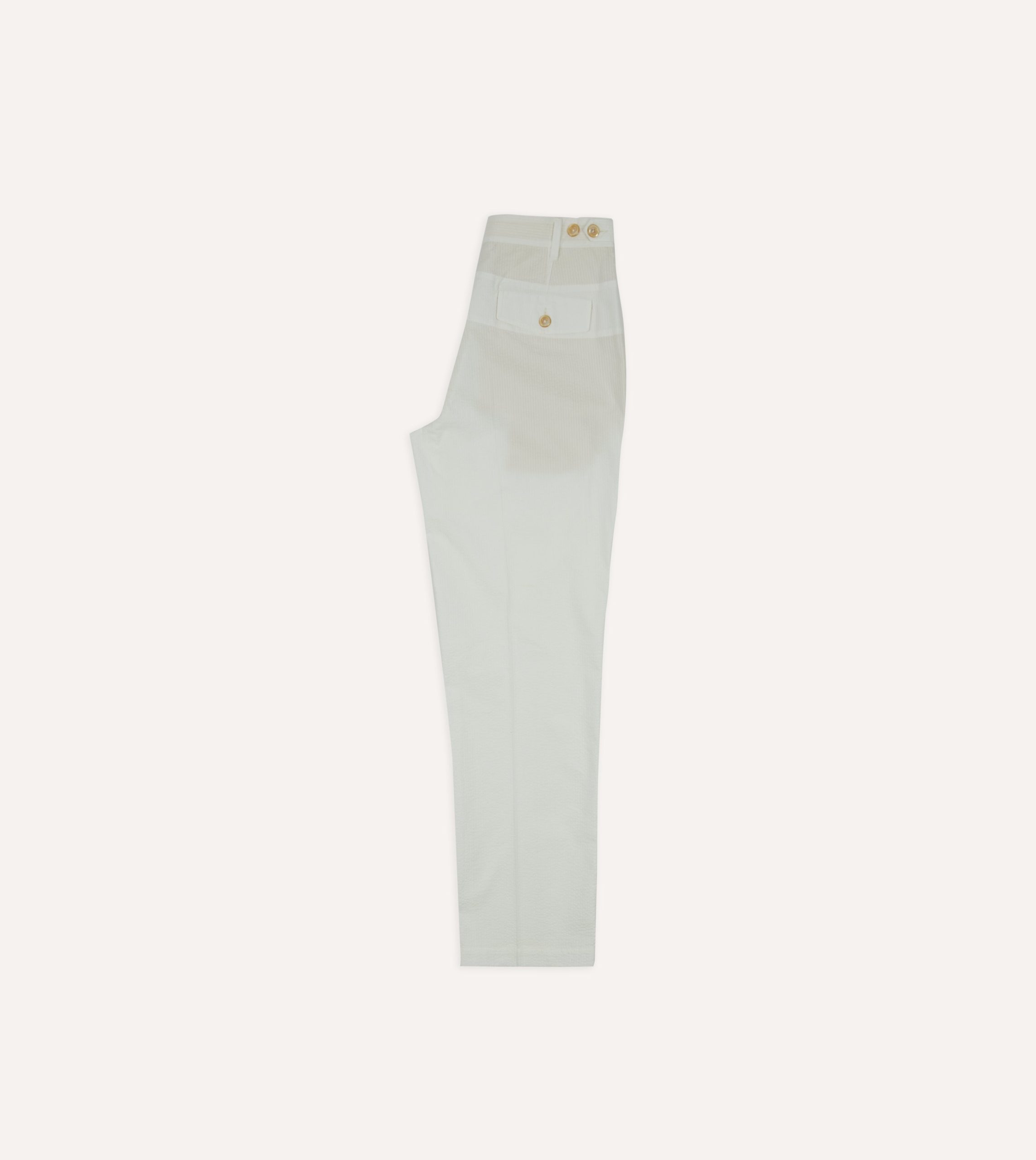 Michael McGregor for Drake's White Seersucker Games Trousers - Image 6