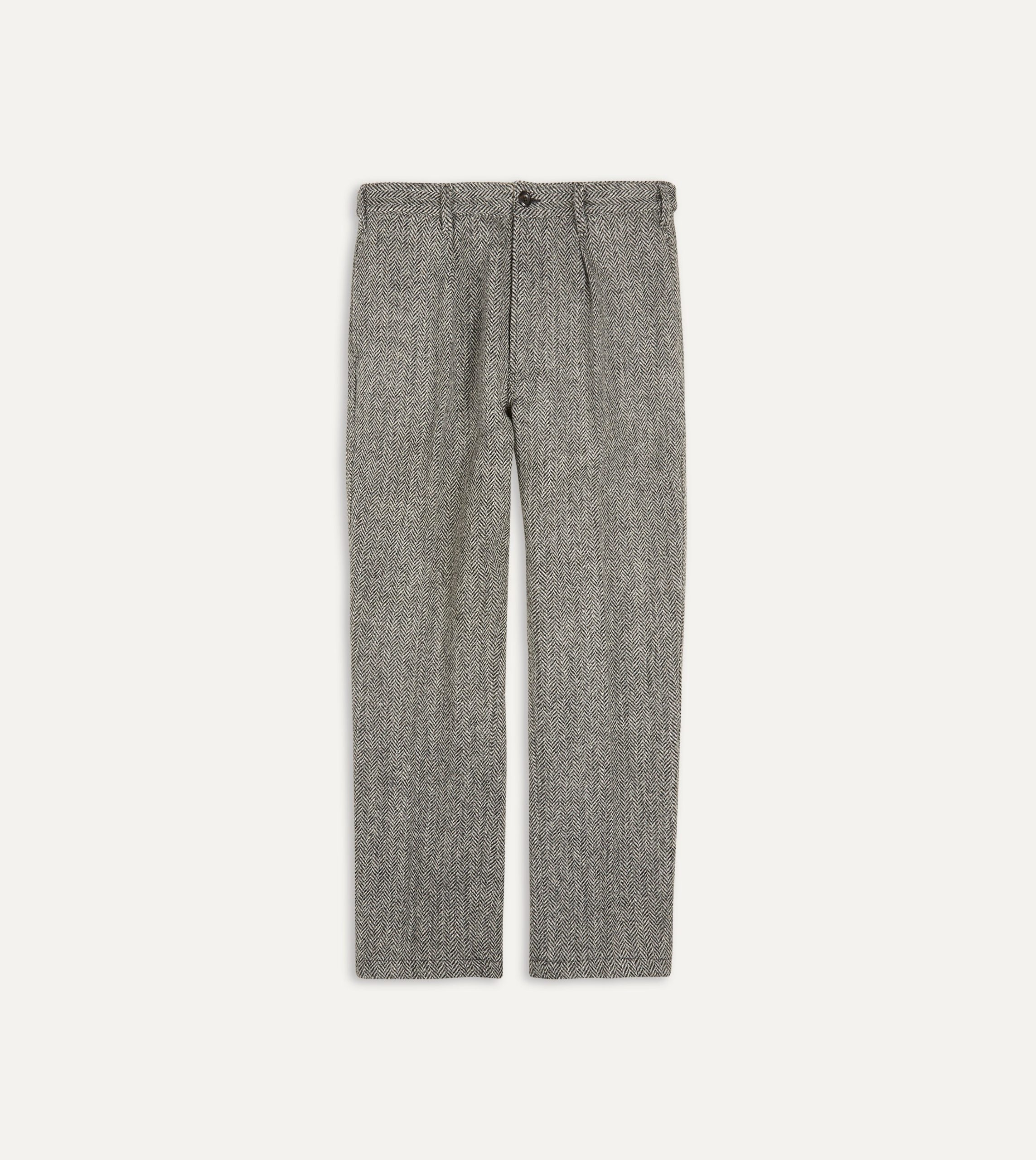 Grey Harris Tweed One Pleat Games Trousers