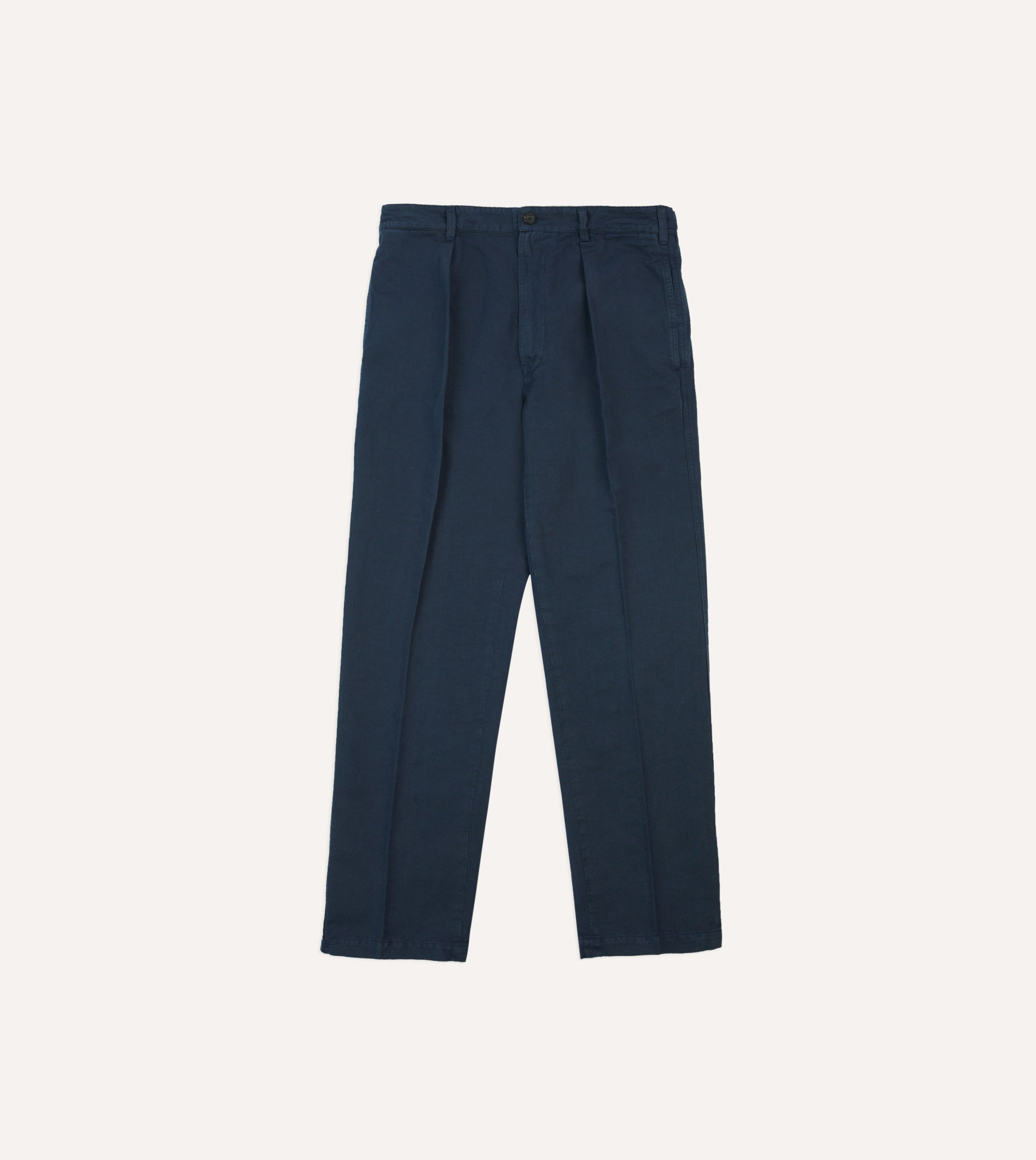 Navy Cotton Linen Games Trousers - Image 3