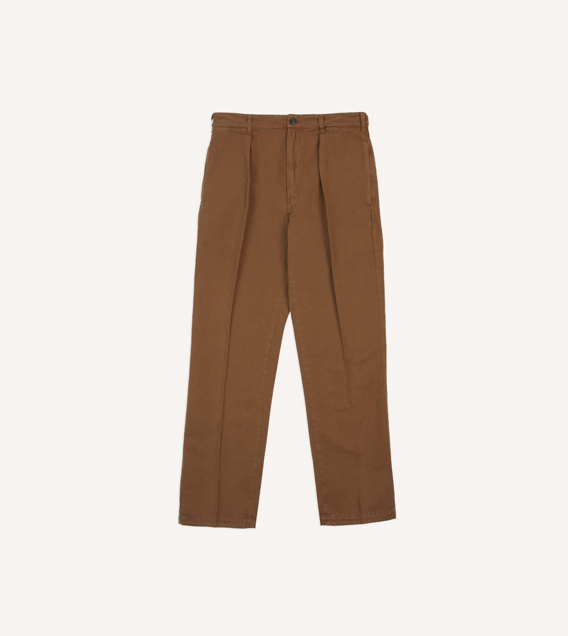 Tobacco Cotton Linen Games Trousers - Image 3