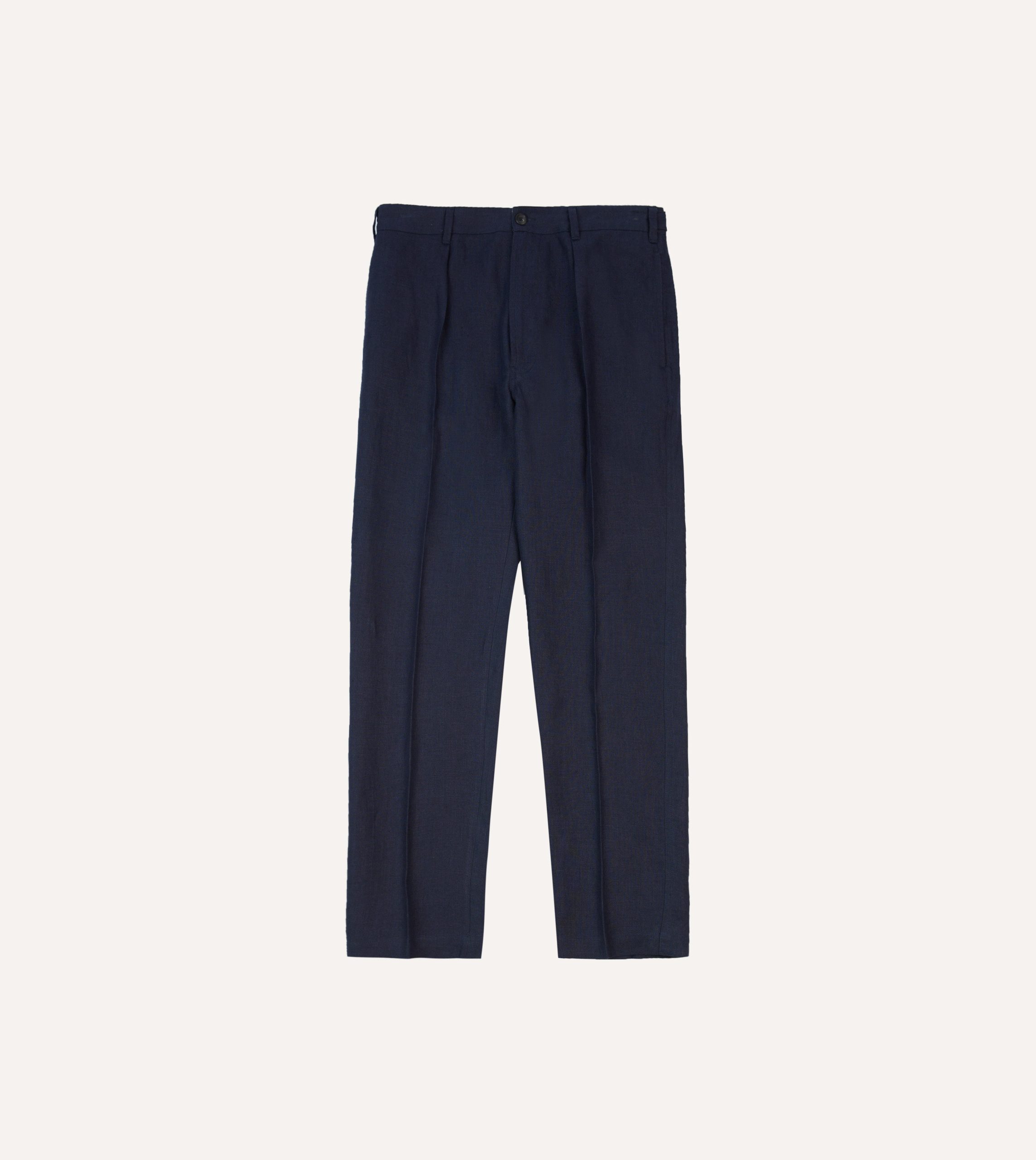 Navy Antique Linen Games Trousers - Image 3