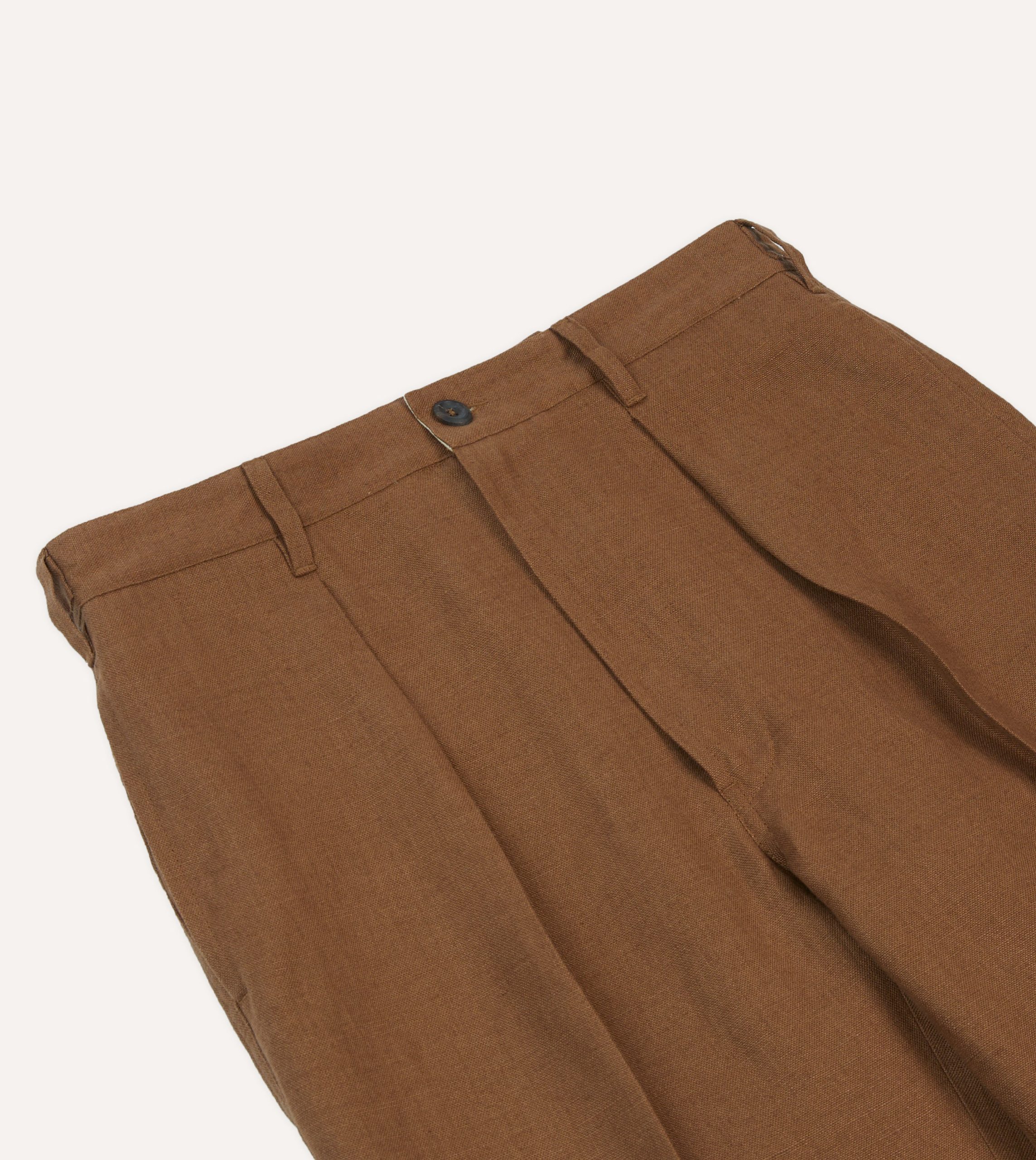 Tobacco Antique Linen Games Trousers - Image 4