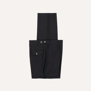 Black Linen Games Dinner Trousers
