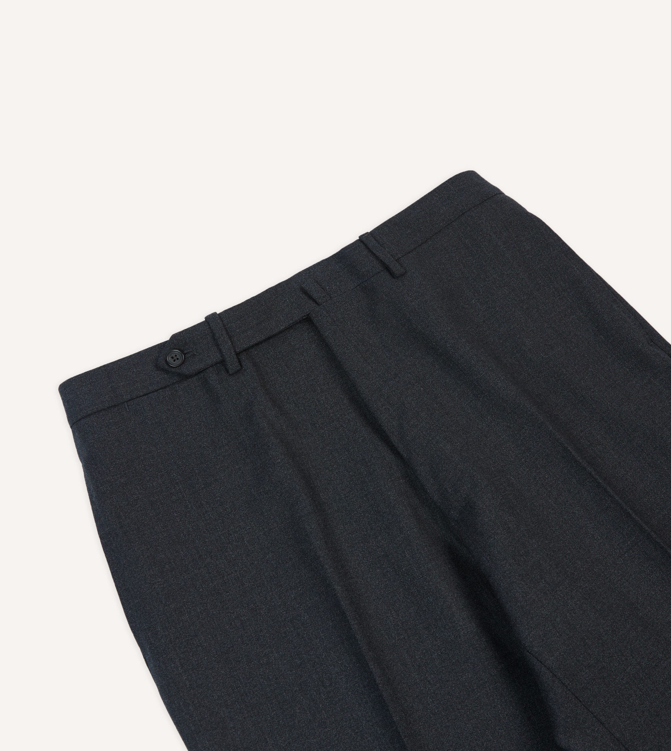 Charcoal Tropical Wool Flat Front Trouser - Image 4