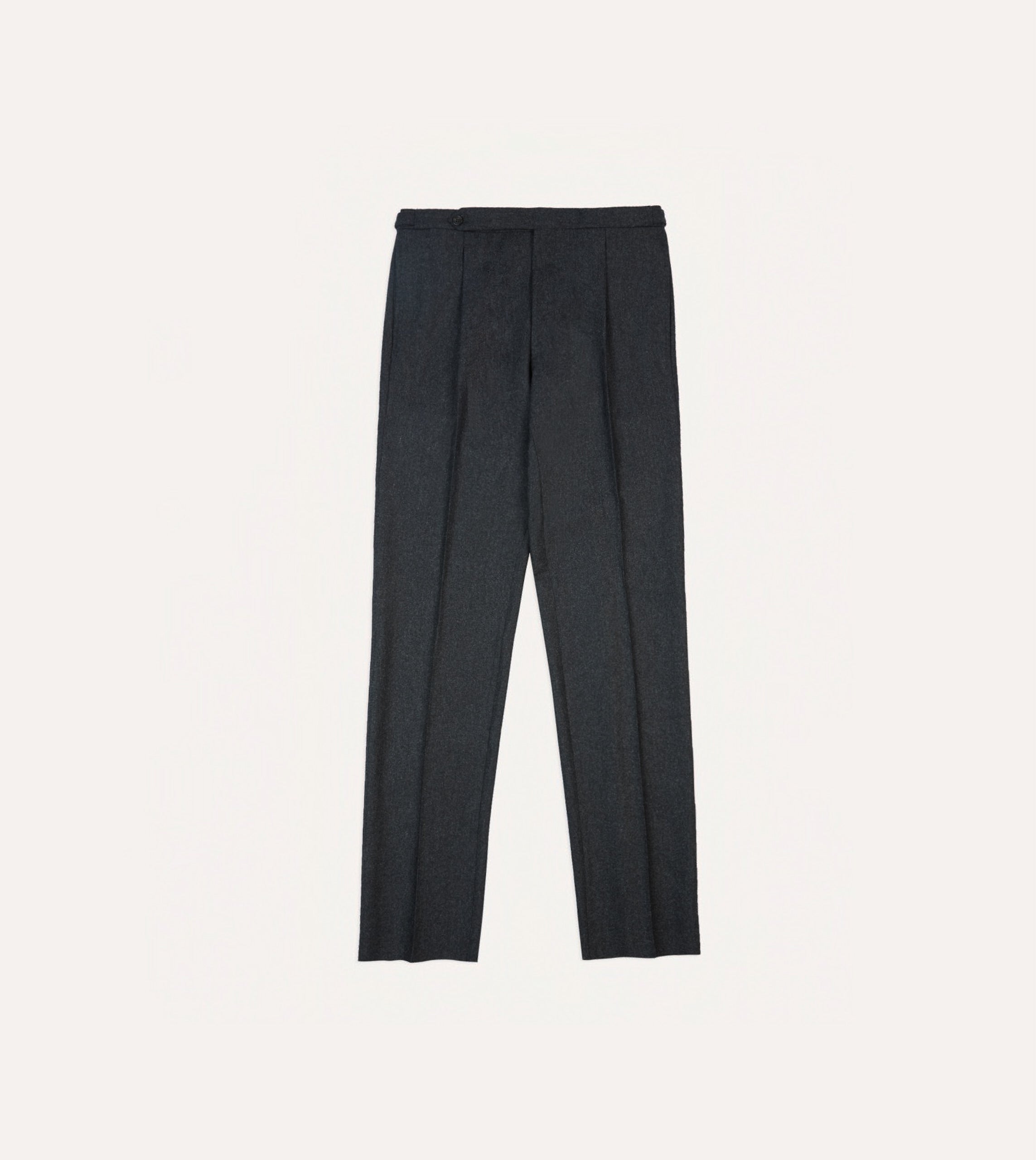 Grey Wool Flannel Single Pleat Trouser - Image 3