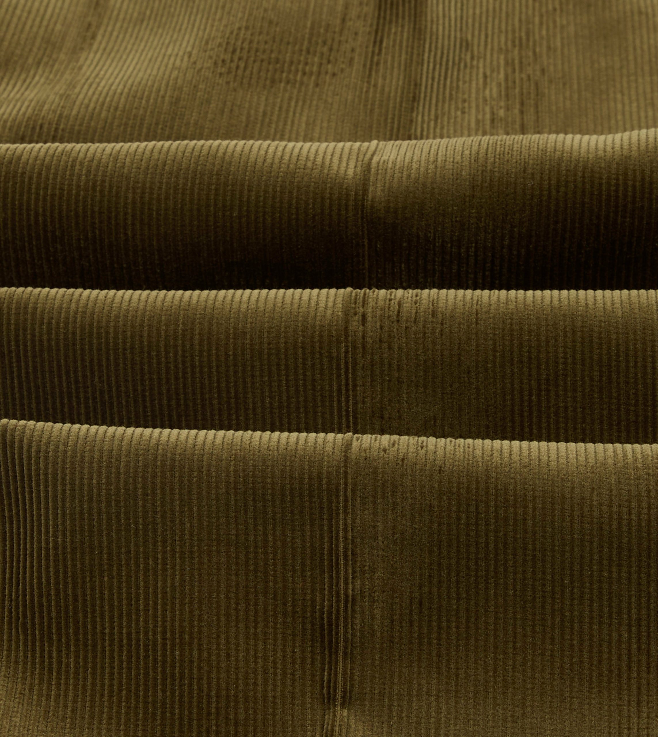 Olive Mid-Wale Corduroy Single Pleat Trouser - Image 2