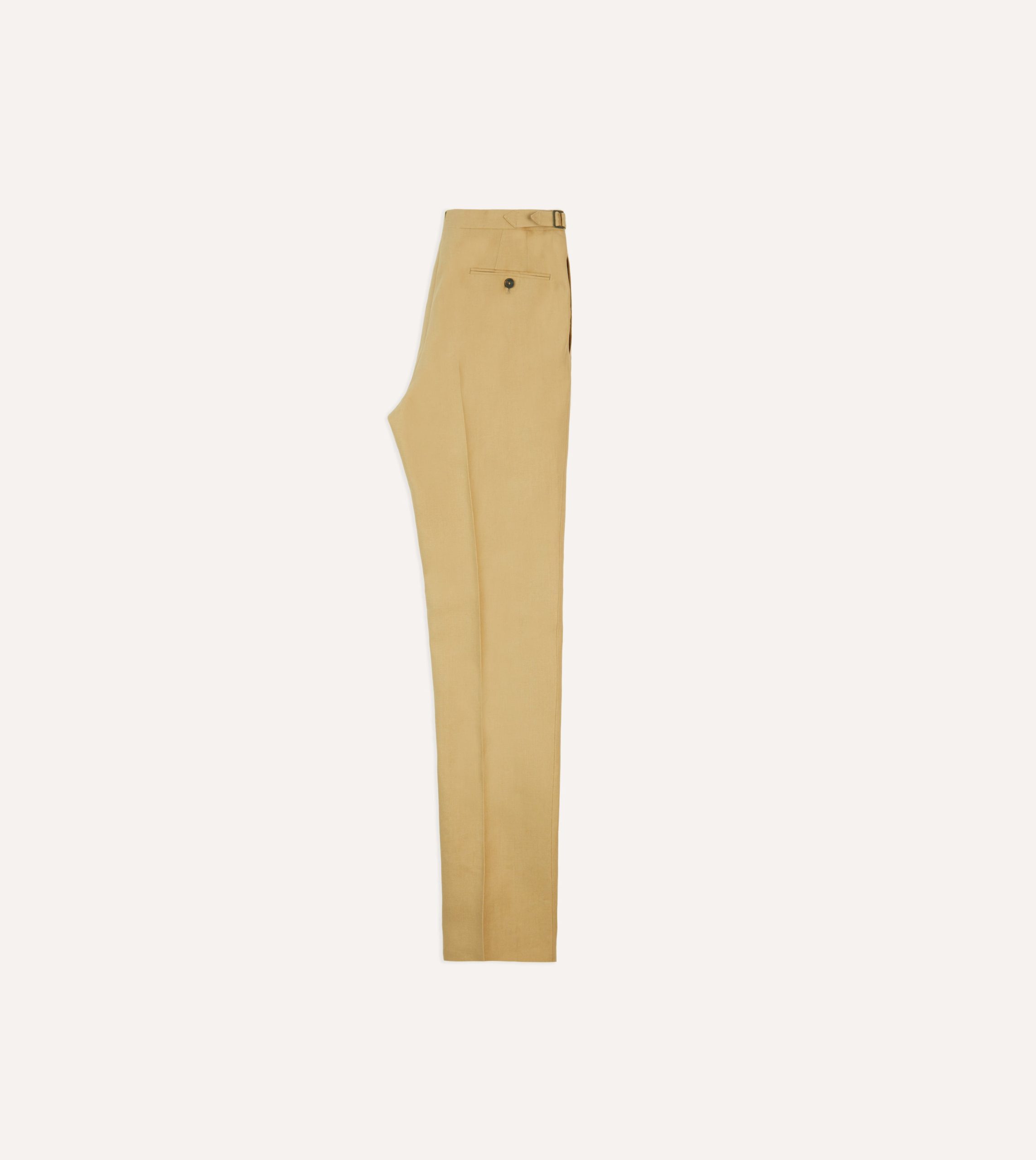 Sand Irish Linen Single Pleat Trouser - Image 6