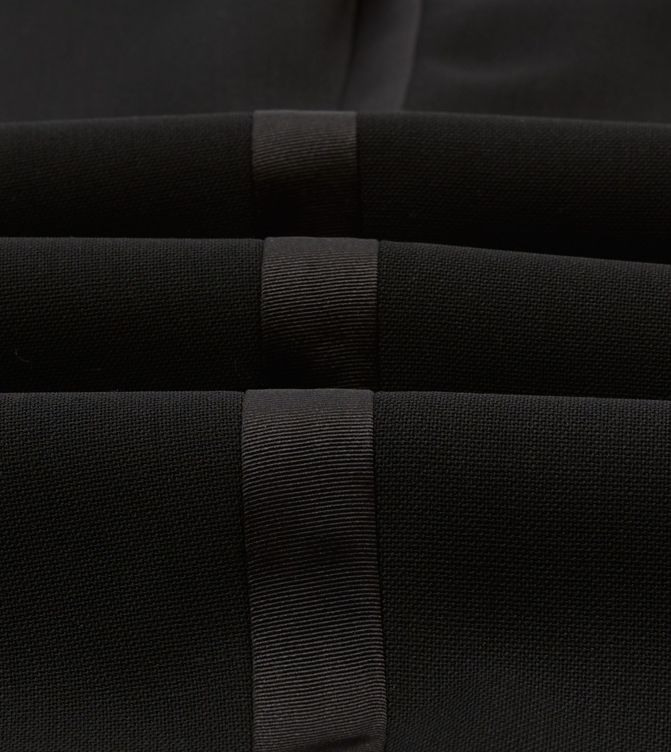 Black Wool Shawl Collar Tuxedo Trousers - Image 2