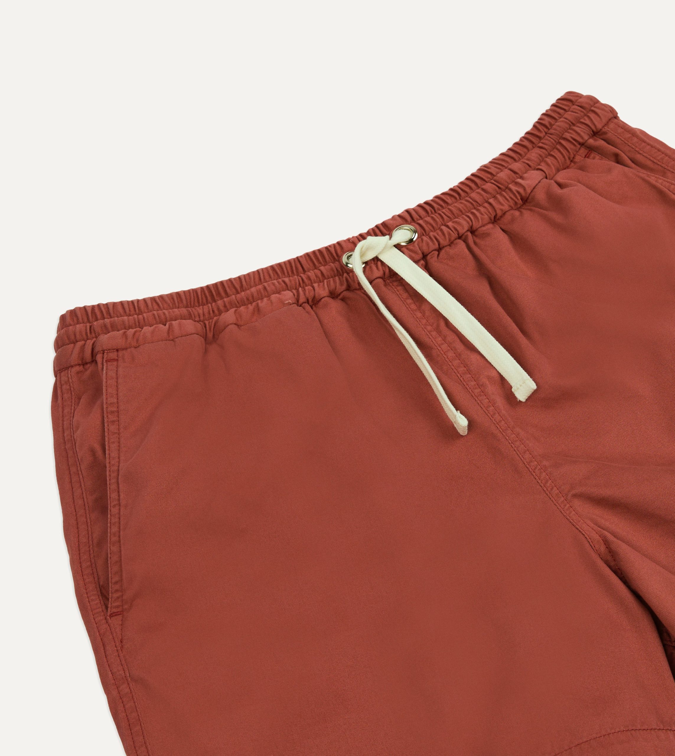 Washed Red Drawstring Shorts - Image 3