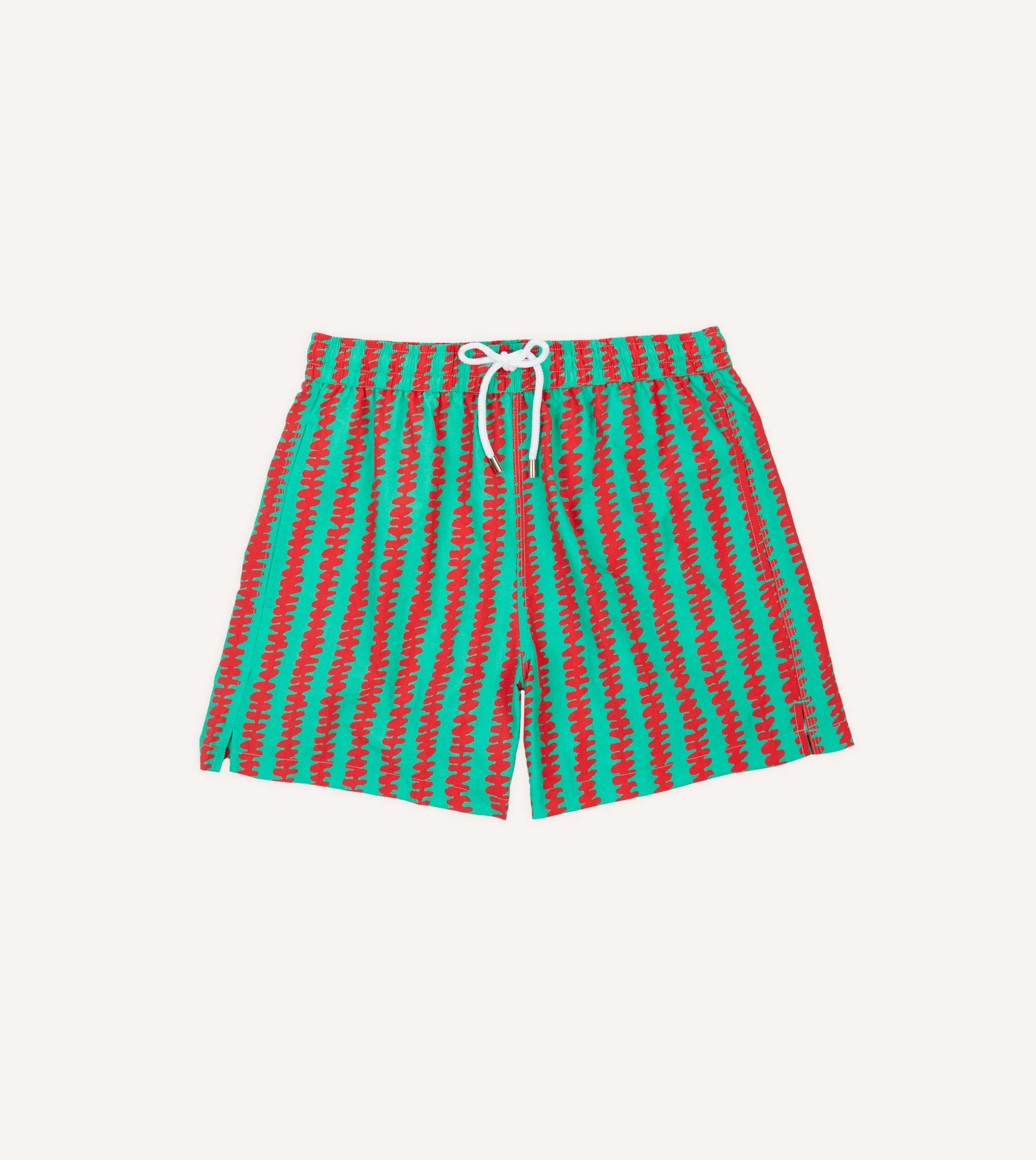 Kelim Stripe Print Nylon Drawstring Swim Shorts