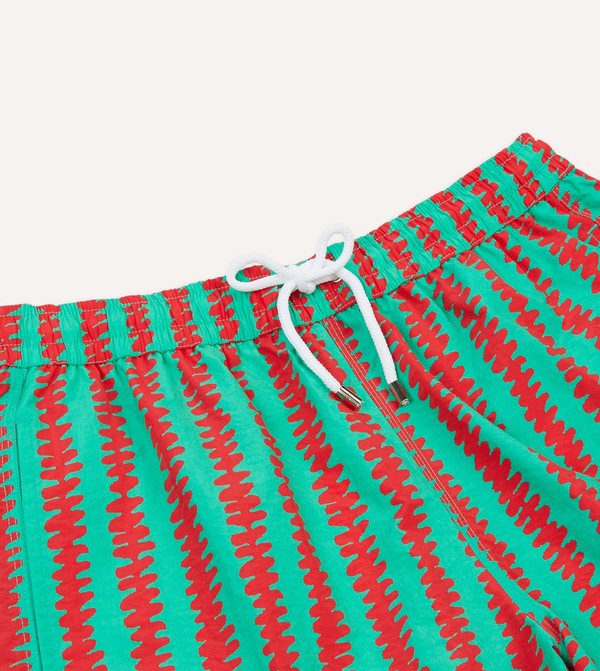 Kelim Stripe Print Nylon Drawstring Swim Shorts - Image 3