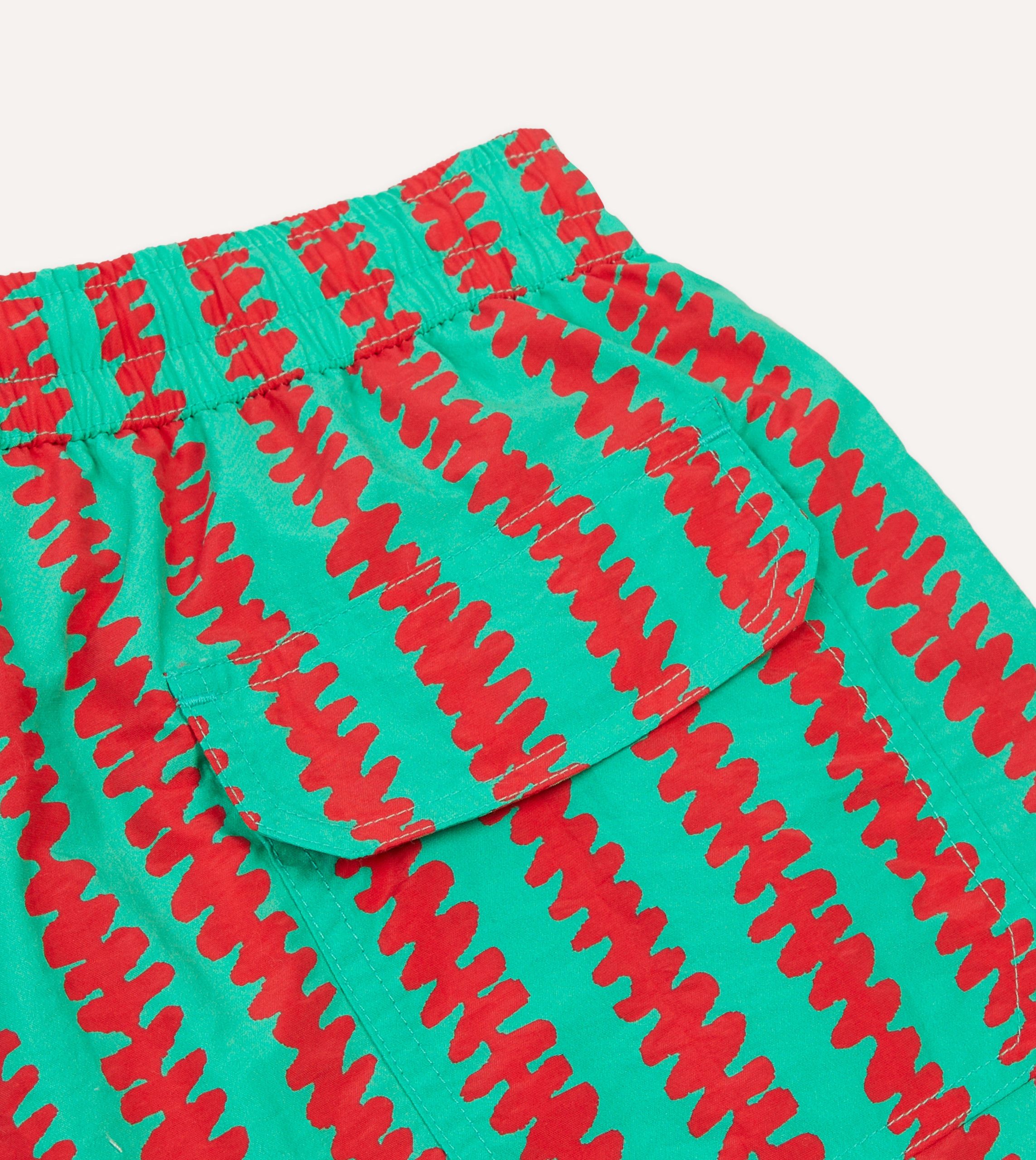 Kelim Stripe Print Nylon Drawstring Swim Shorts - Image 4