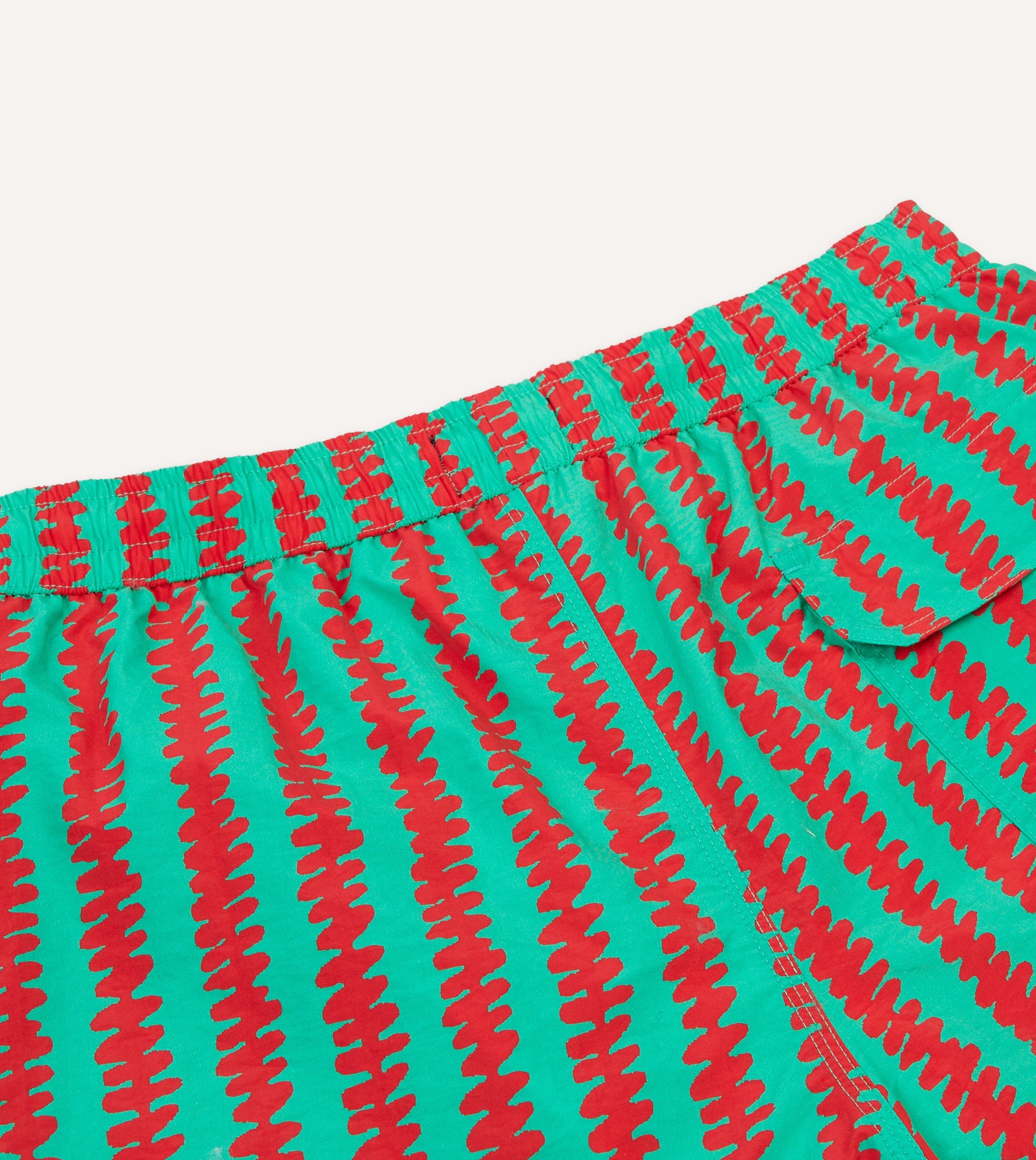 Kelim Stripe Print Nylon Drawstring Swim Shorts - Image 5