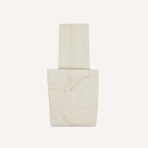 Ecru Cotton Canvas Carpenter Jeans