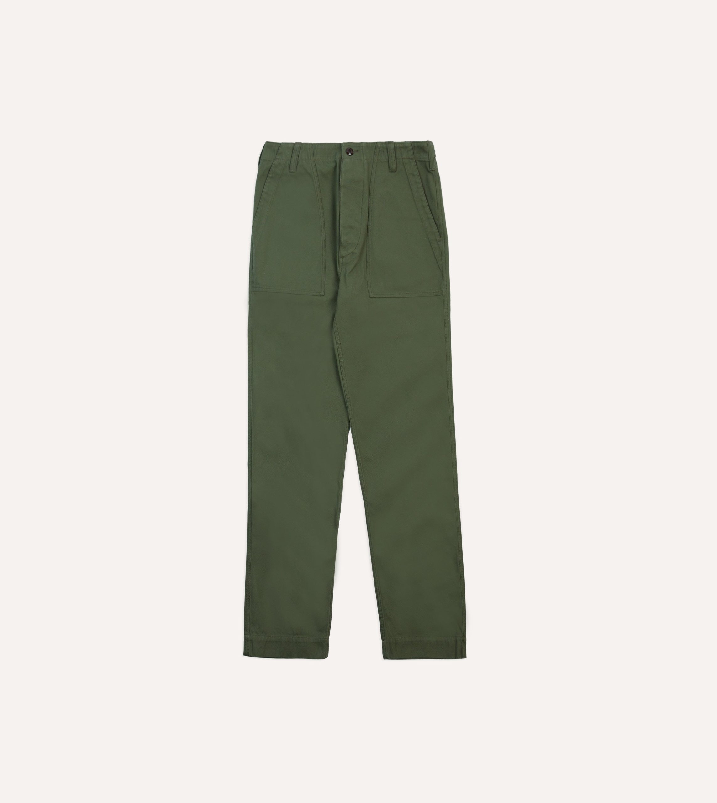 Olive Cotton Fatigue Trouser - Image 3