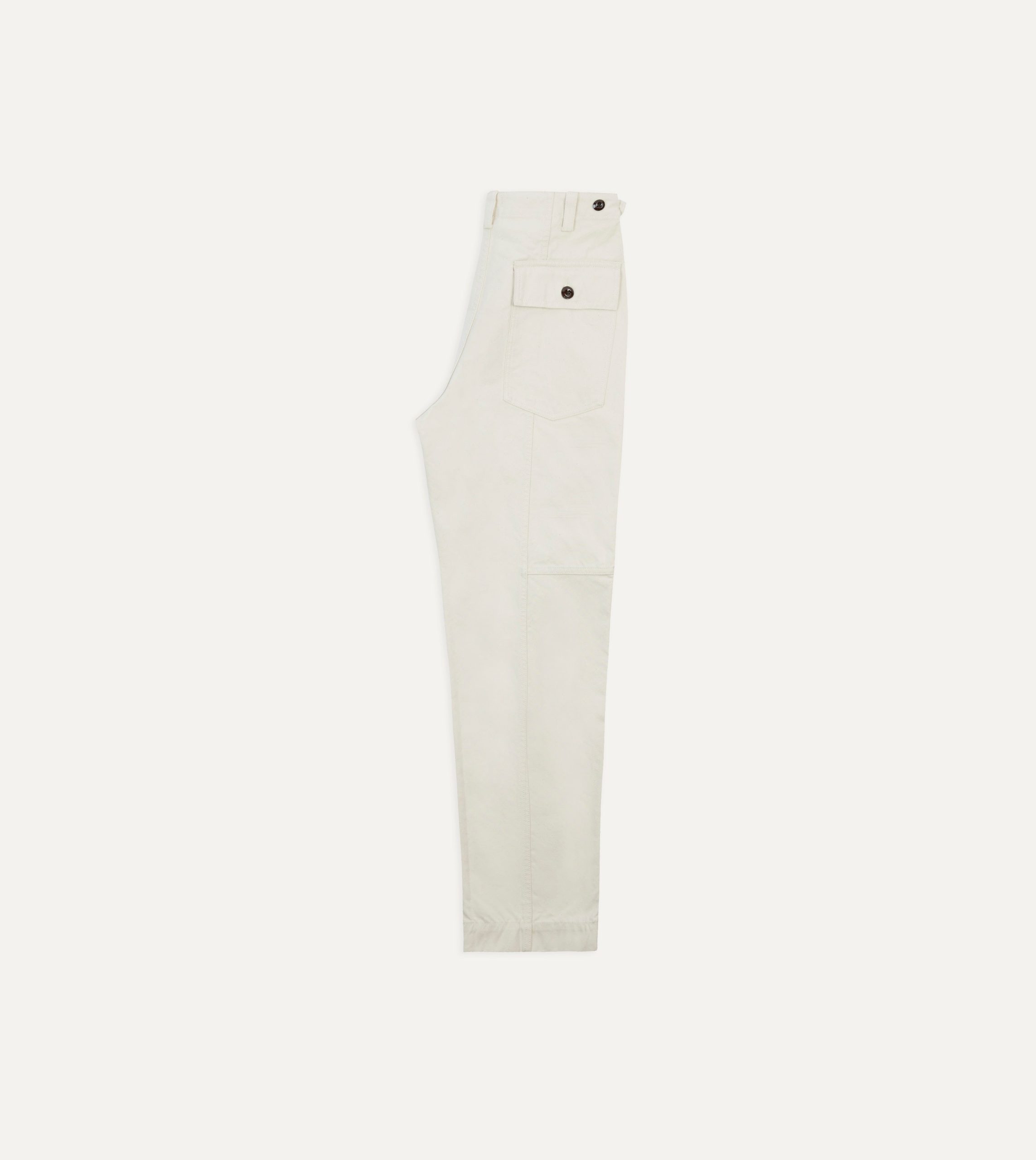Ecru Cotton Canvas Panel Trousers - Image 6