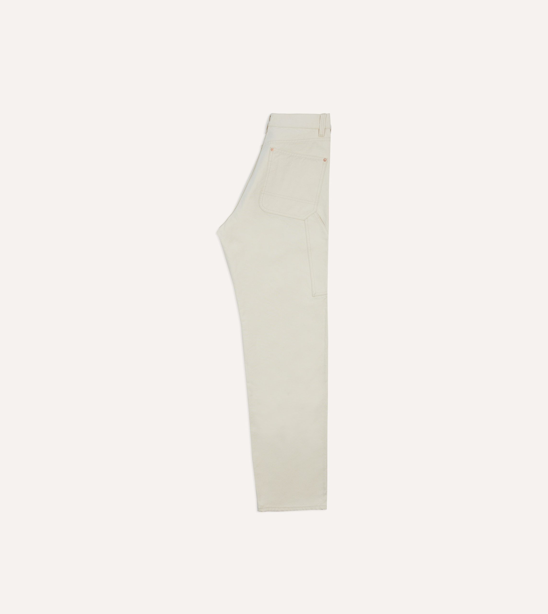 Ecru Cotton Canvas Carpenter Pant - Image 6