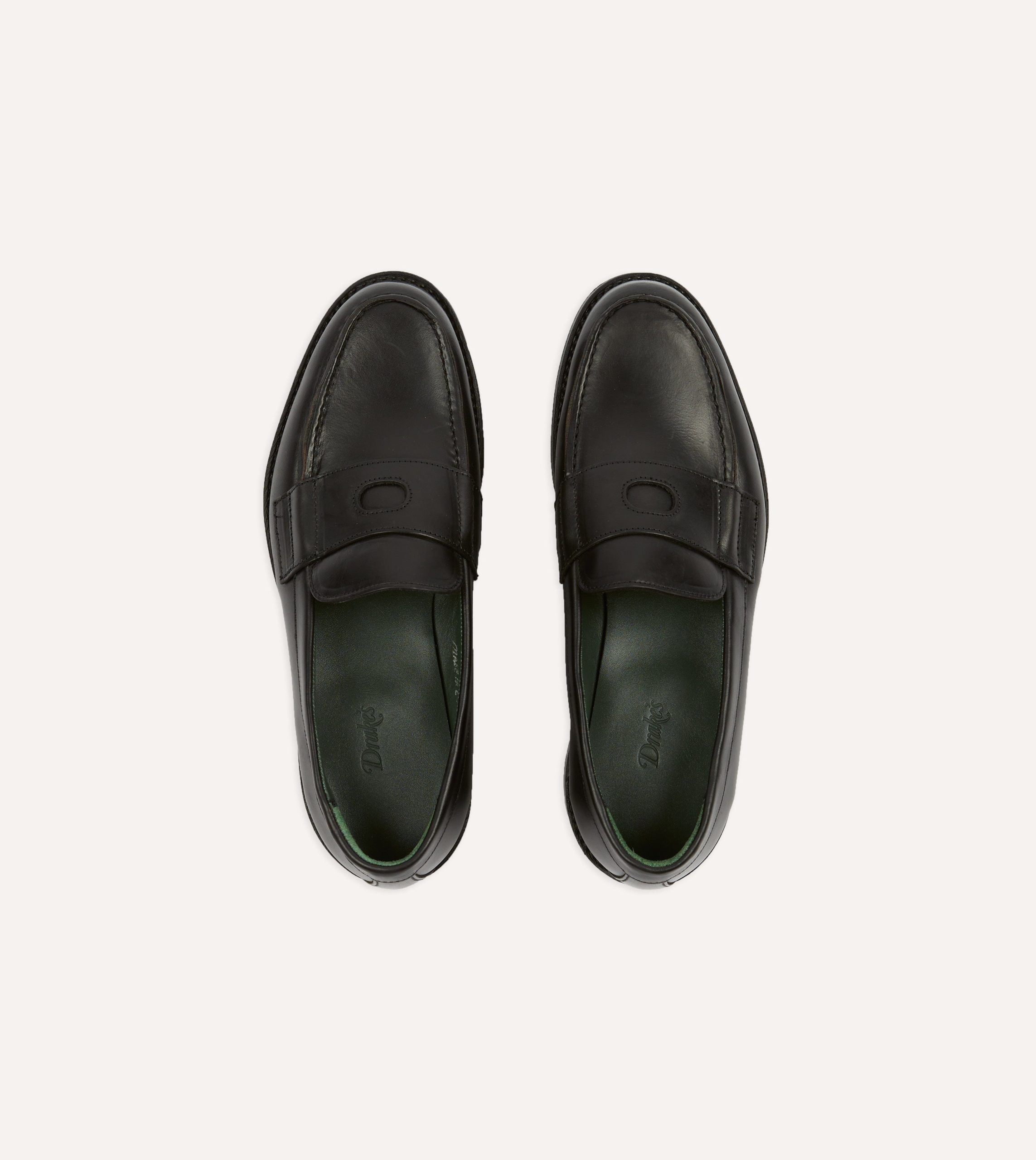 Black Leather Charles Goodyear Welted Penny Loafer - Image 4
