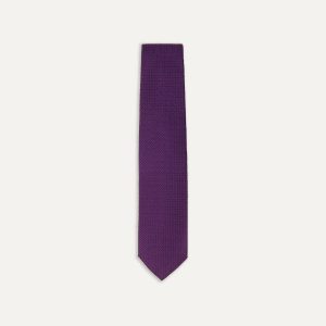 Purple Large Knot Grenadine Silk Tipped Tie