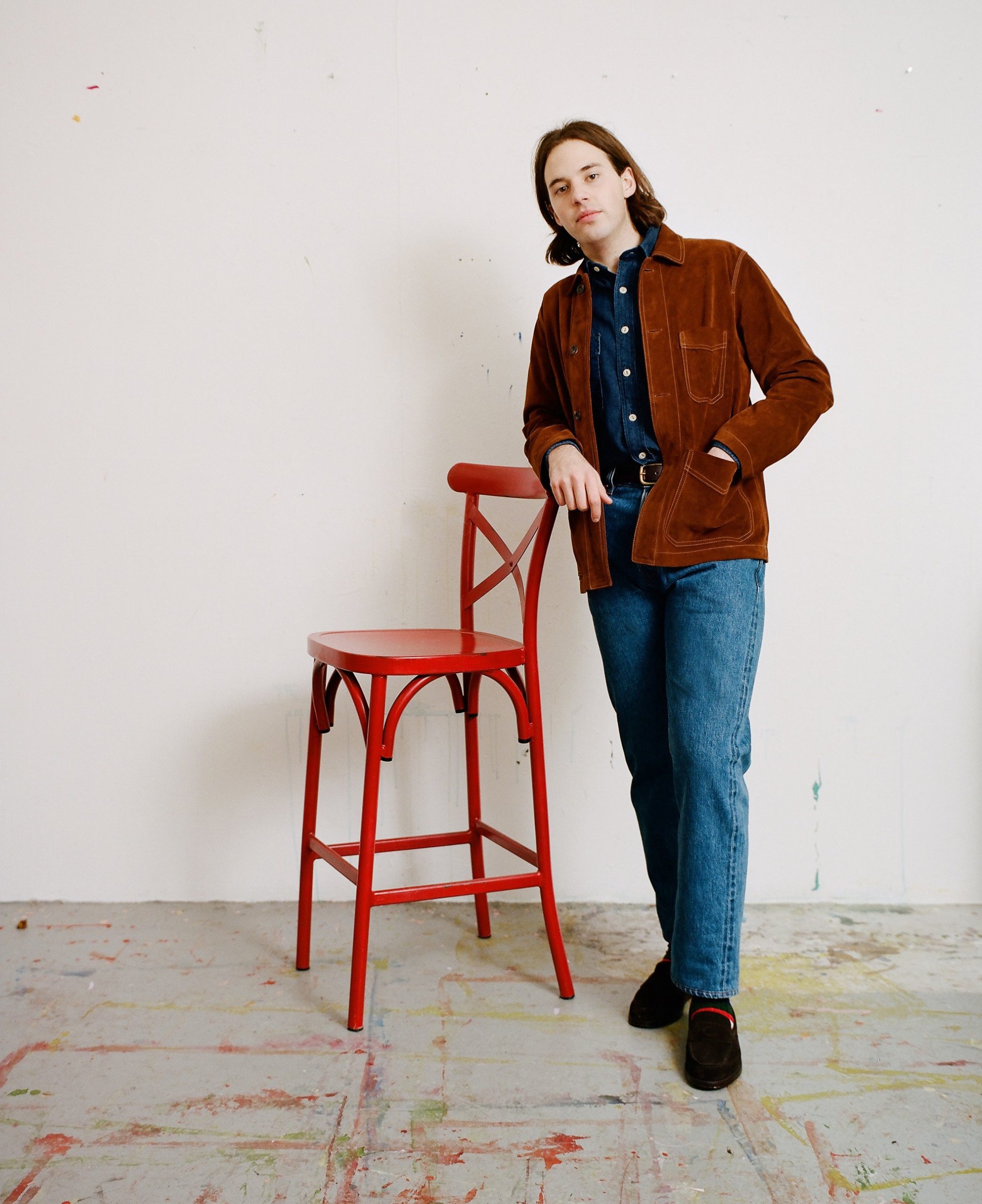 Rust Heavyweight Suede Five-Pocket Chore Jacket - Image 9