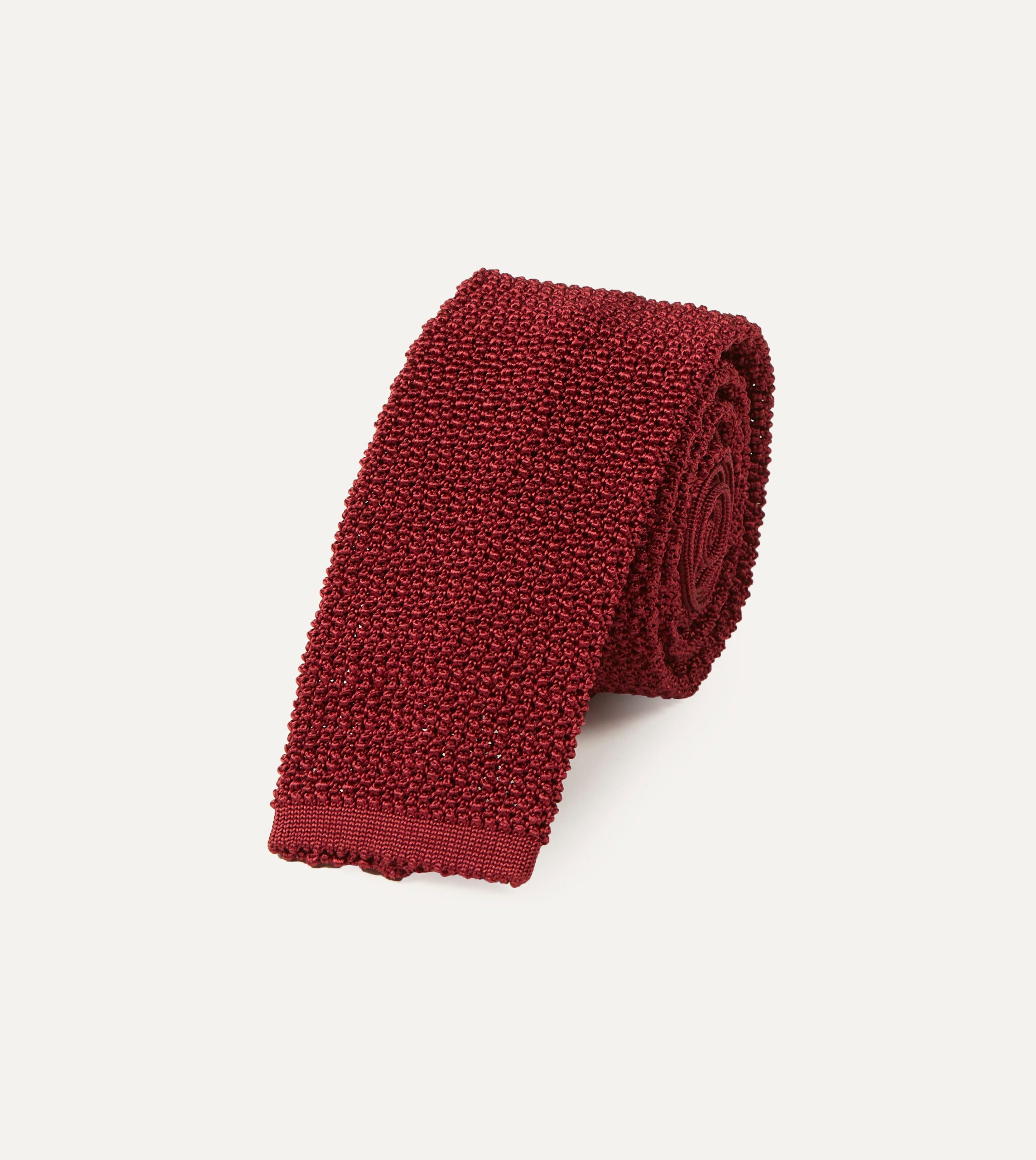 Light Wine Knitted Silk Solid Colour Tie - Image 2