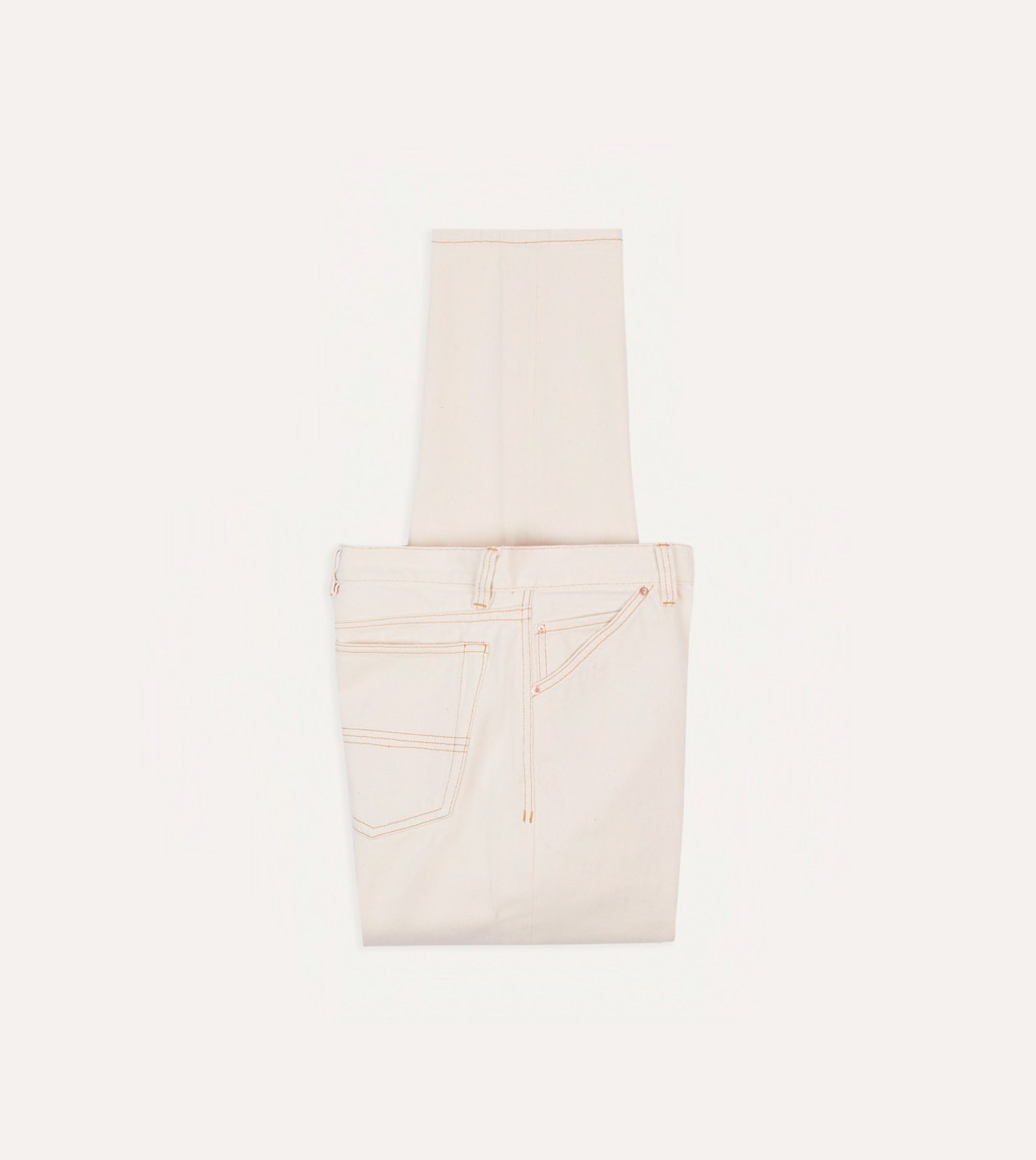 Ecru 12.7oz Selvedge Denim Contrast Stitch Five-Pocket Jeans