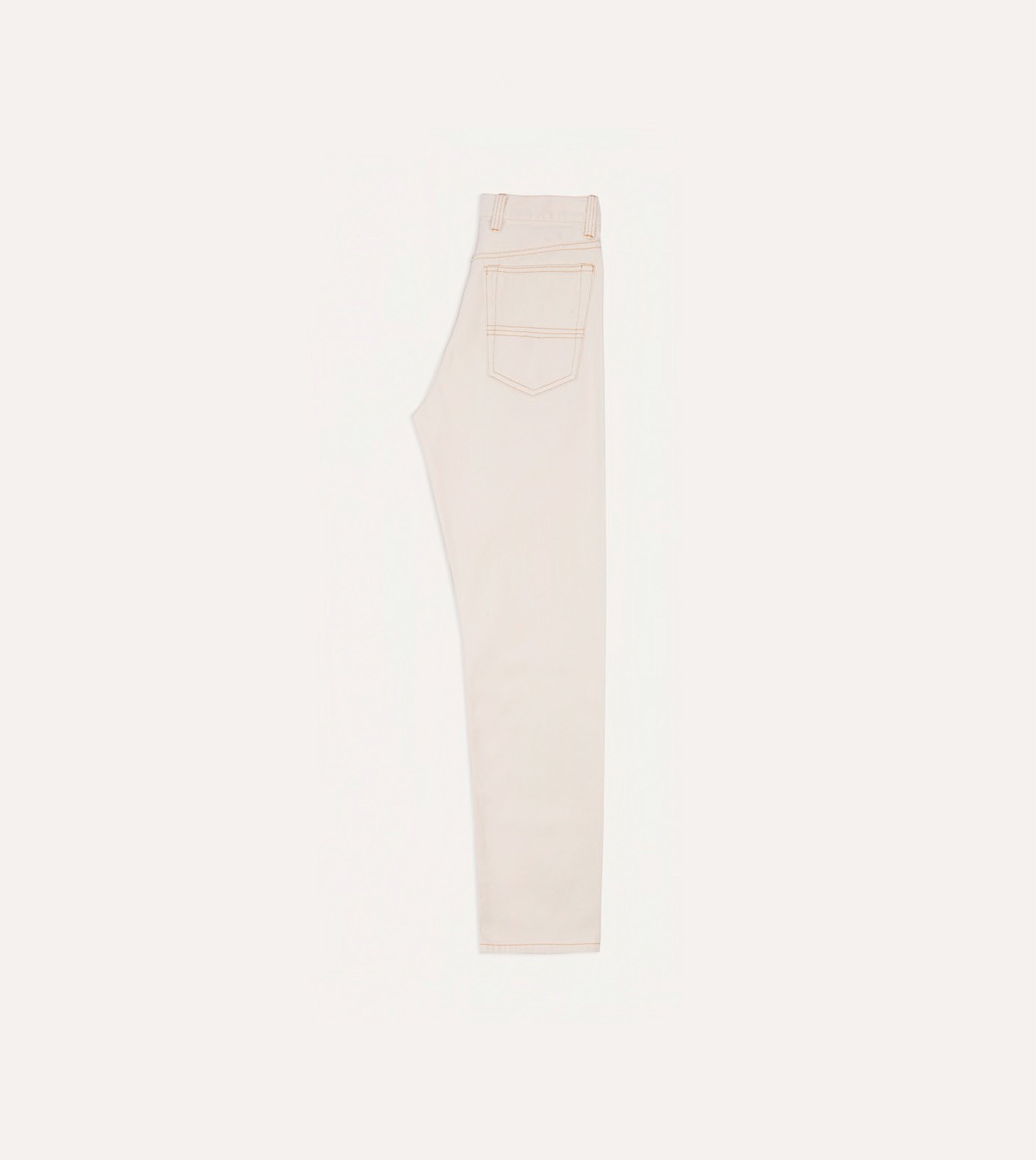 Ecru 12.7oz Selvedge Denim Contrast Stitch Five-Pocket Jeans - Image 6